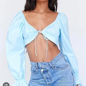 NWT Princess Polly Aldona Long Sleeve Top Blue